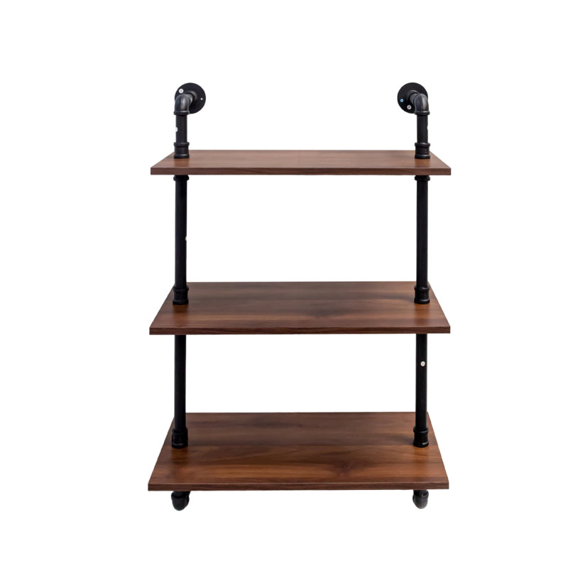 Industrial Pipe Shelf 3 Tier And 2 Tier Wall Mounted Shelves  36In Wood Display Shelves, And 3 Additional Hooks,Farmhouse Kitchen Bar Shelf, DIY Bookshelf Unit Hanging Wall Shelves For Bedroom...