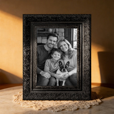 Black 3 PCS Cozy Picture Frame for 5" x 7" Photos and Housewarming Gifts