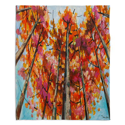 Couverture sherpa sapin doux rouge