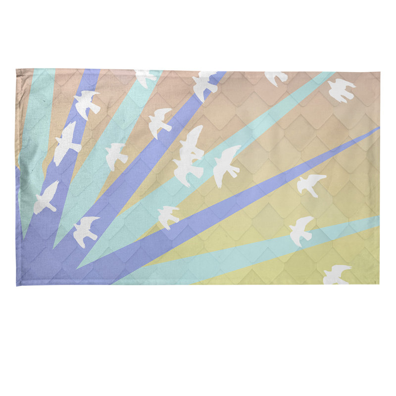 Tea Towel Kitchen Towel, Cotton Twill, Purple/Yellow