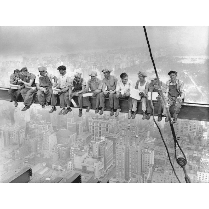 New York Construction Workers Lunching On A Crossbeam, 1932 by Charles C. Ebbets - Wrapped Canvas Print