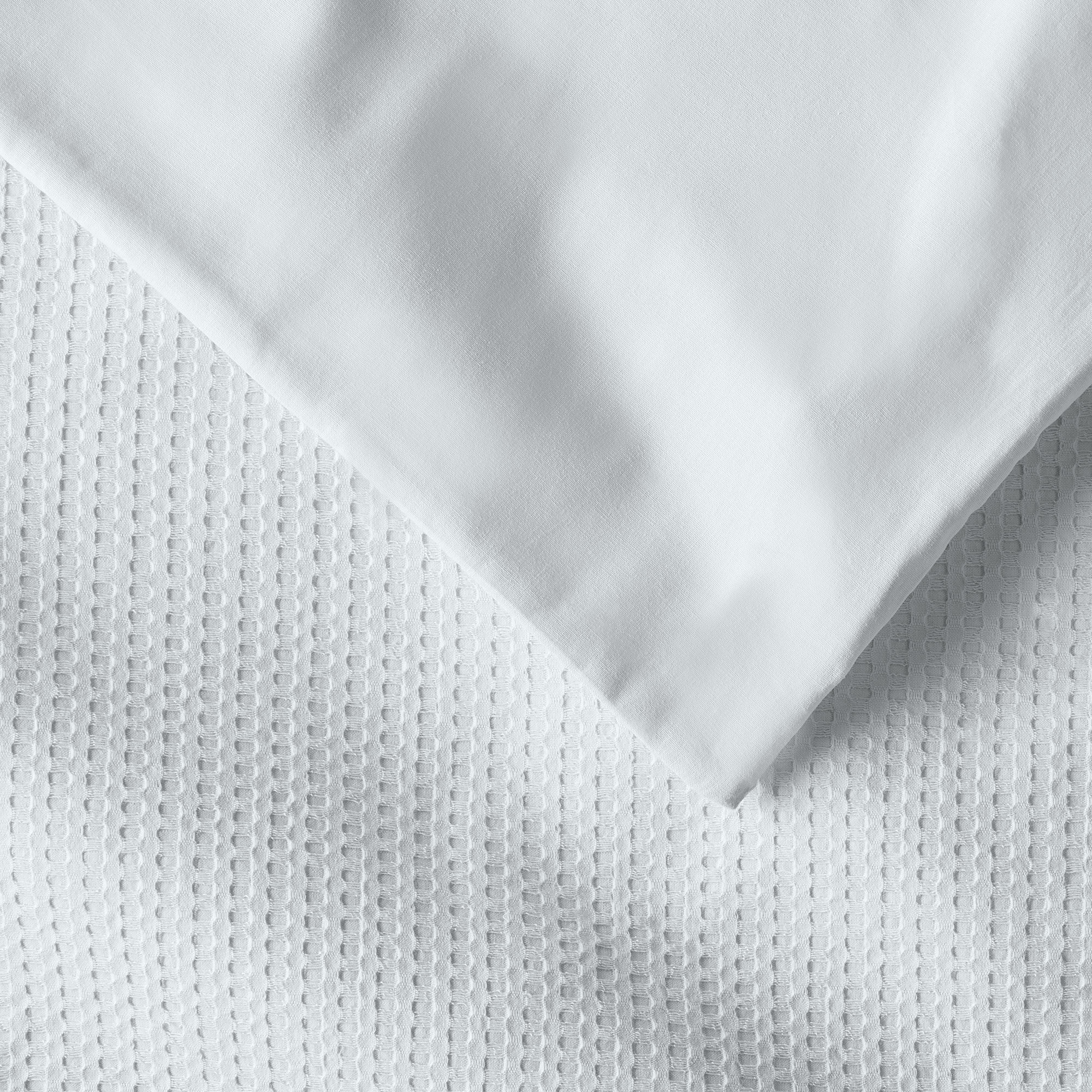 Felix Cotton Waffle Sham Set, King, Stormy Blue