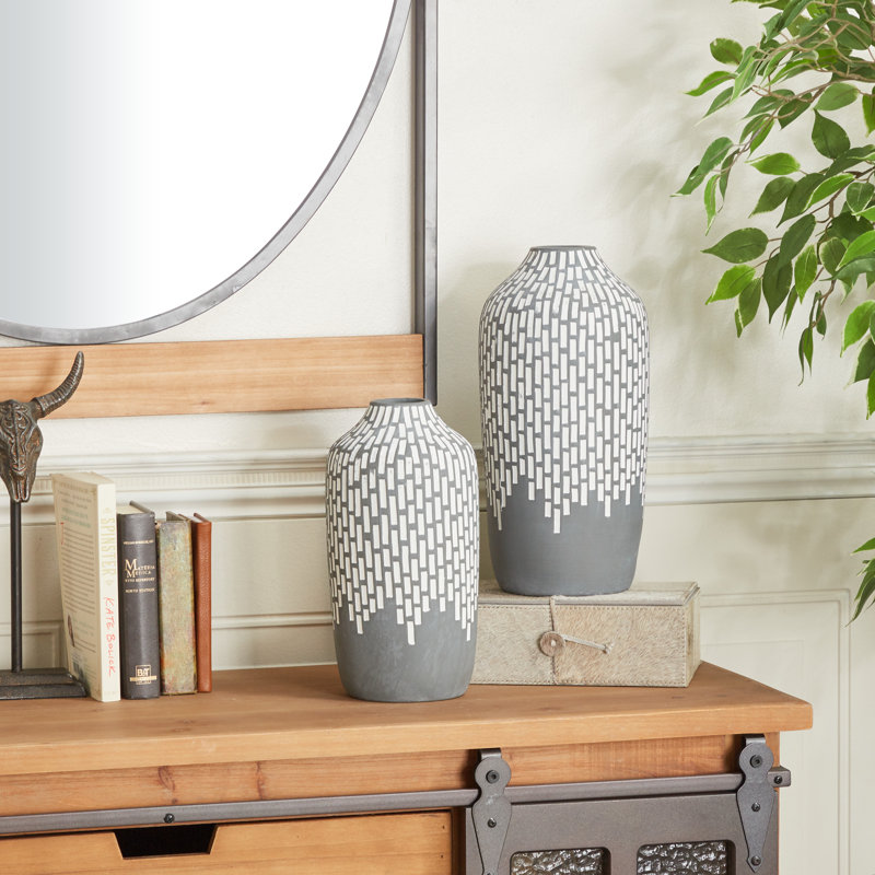 Stoneware Table Vase, 13" H x 5.45" W x 6.4
