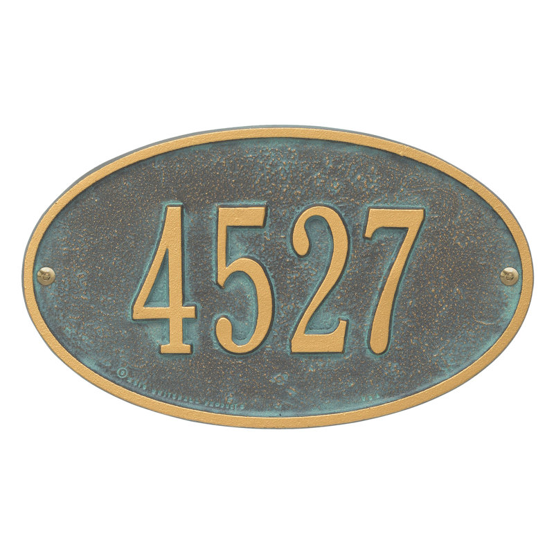 1-Line Wall Address Plaque, Bronze Verdigris, Yes