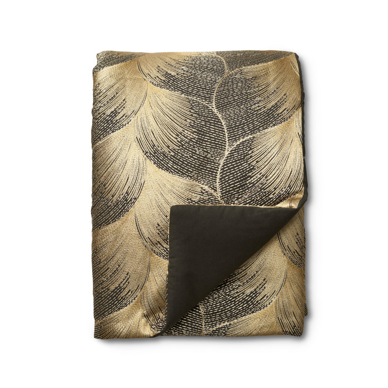The Met x Ann Gish Fan Throw, Umber/Gold