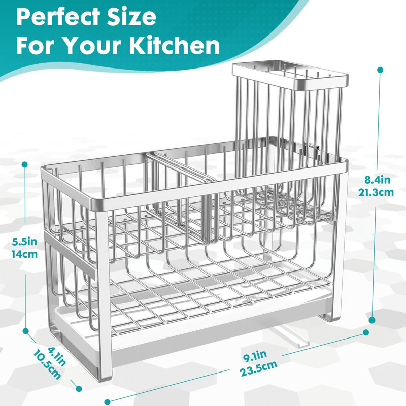 Sink Caddy Organiser Kitchen Sink Tidy Organizer, Silver