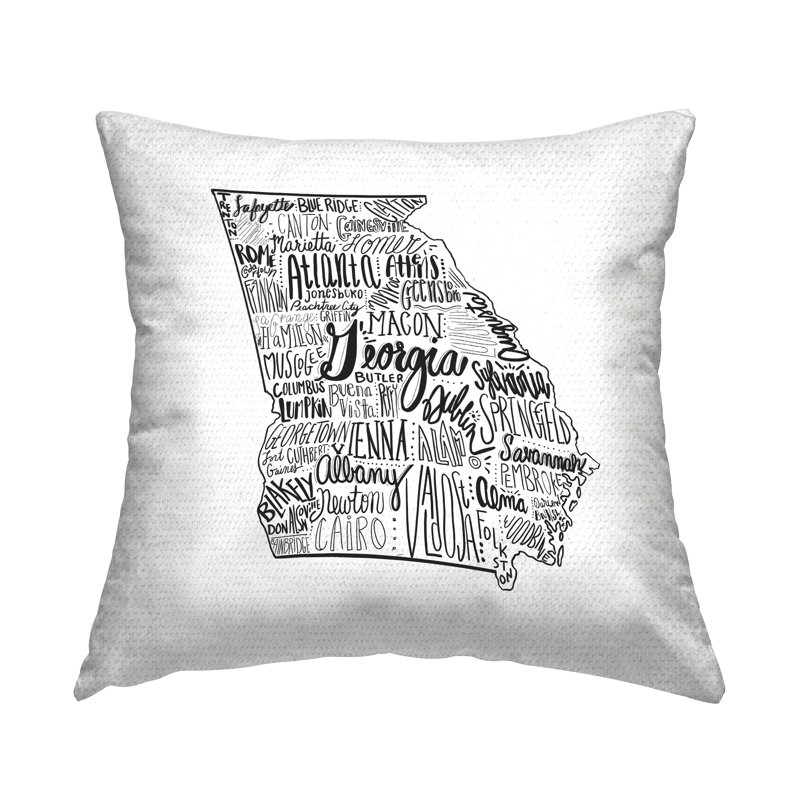 Coussin d'extérieur imprimé en forme de typographie de Georgia State par le samedi soir
