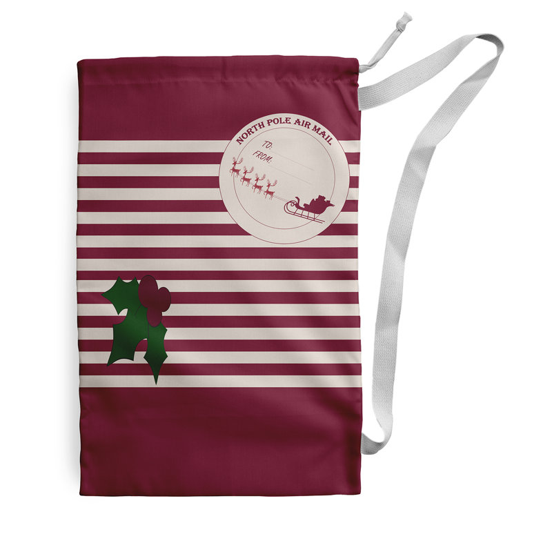 Sac de Noël Holly, H 29 po x l 18 po, Rouge