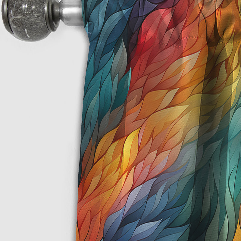Multicolore mosaïque de verre I - Rideau abstrait - Rideau occultant à formes géométriques - 1 panneau, L 52 po x L 90 po