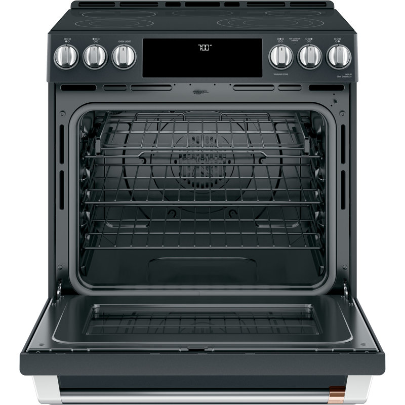 Café 30" 5.7 cu. ft. Smart Slide-in Electric Range with Convection Oven and Radiant Cooktop, Matte Black