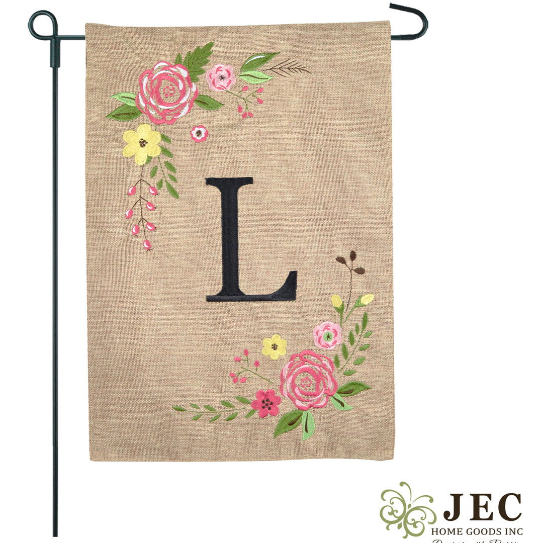 Double Sided 18'' H x 12.5'' W Garden Flag JEC Home Goods Monogram 