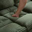 4 sièges (2 coussins offerts), canapé modulaire bicolore, canapé avec coussin de siège et de dossier amovible, canapé en tissu d'ameublement en velours côtelé pour le salon, couleur verte et grise-672687650-672687647-672687646