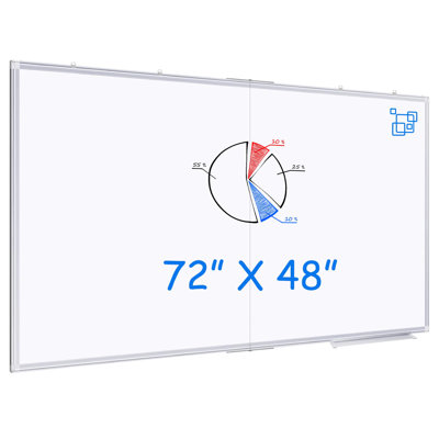 Tableau blanc magnétique effaçable à sec 60 po x 48 po