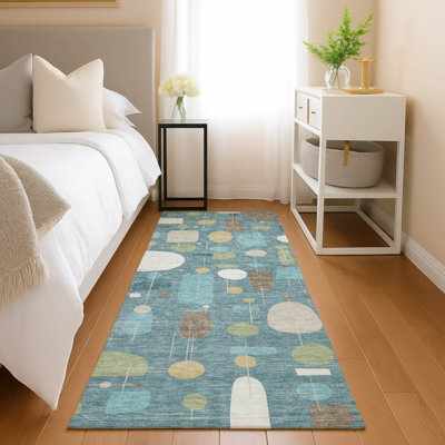 Machine Washable Indoor/Outdoor Jourdan ACN2393 Mid-Century Modern Rug