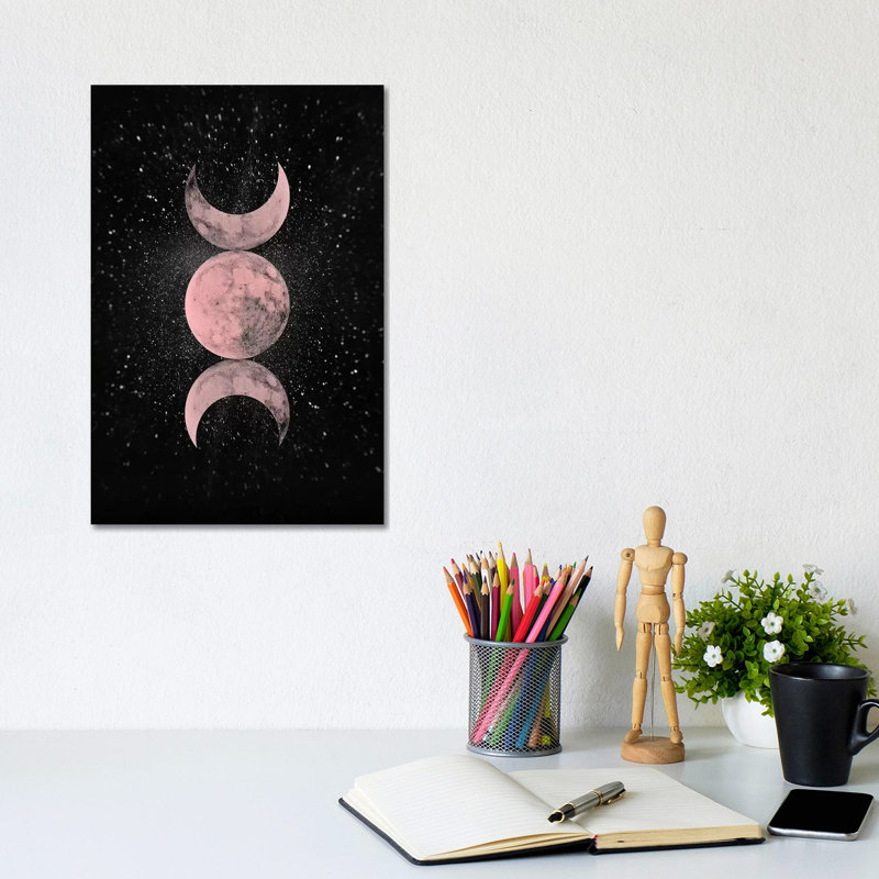 " Pink Moon Symbol " by Emanuela Carratoni, 12" H x 8" W x 0.75" D