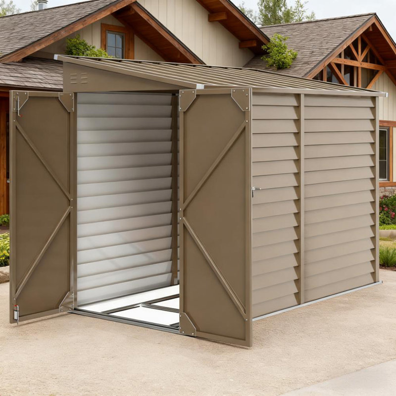Lockable Garden Storage Shed, Brown