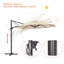 Parasol en porte-à-faux 11 po avec manivelle Shandice-1850242324