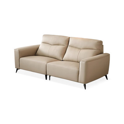 Khaki Genuine Leather Modular Sofa cushion Loveseat