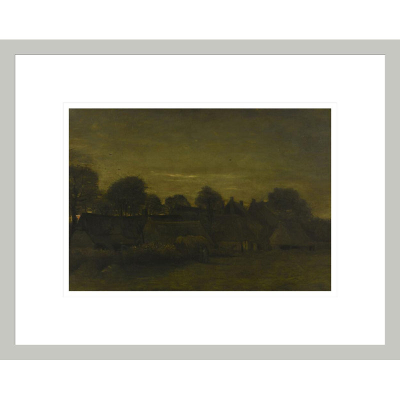 «Peasant Village at Dusk» par Vincent van Gogh, impression giclée encadrée, 13.4" H x 16.75" W