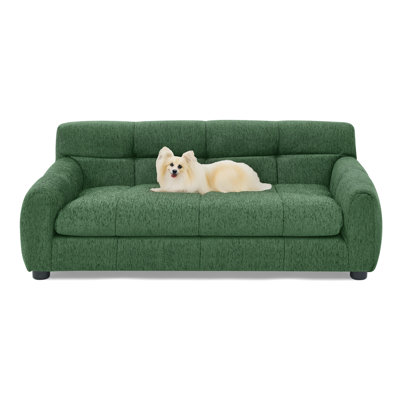 Soft and comfortable pet sofa with backrest and armrests, suitable for modern rectangular pet sofas for small and medium-sized dogs
