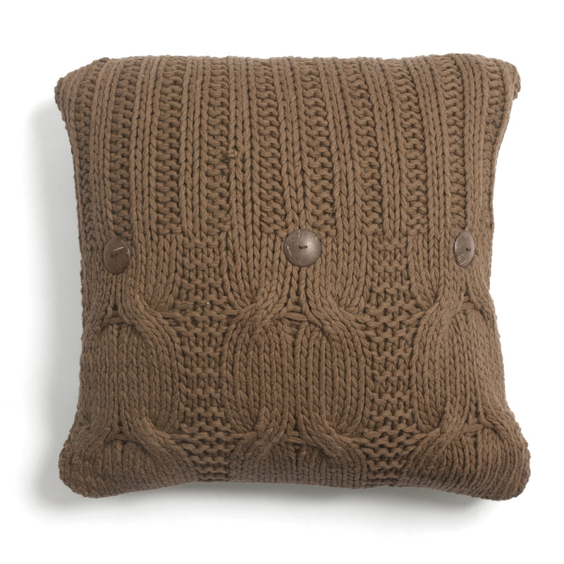 Housse de coussin en coton Wildomar, H 20 po x l 20 po, Gris acier