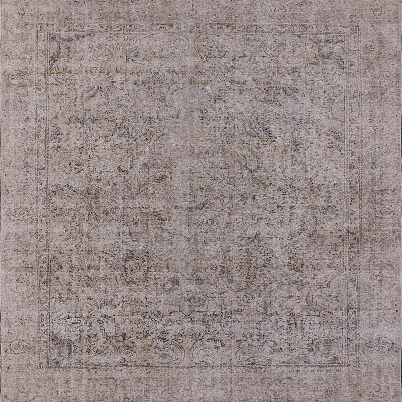 Tapis oriental gris Cheviot, Carré 4 pi