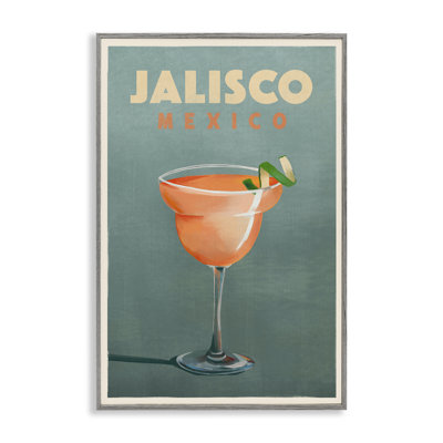 «Jalisco Mexico», art de la giclée sur verre à cocktail par The Whiskey Ginger bk-083