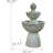 Outdoor 3-Tier Zen-Style Pedestal Water Fountain in. with Stone Trim with Pump
