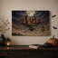 «Treehouse Village with Glowing Lanterns Under Halloween», art mural sur toile-760498842