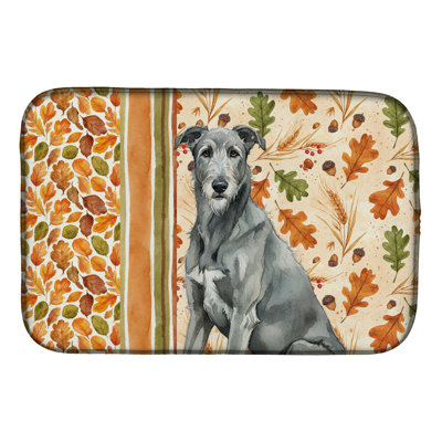 Gray Irish Wolfhound Heirloom Fall Dish Drying Mat