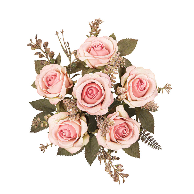 Bouquet de roses artificielles, Rosé