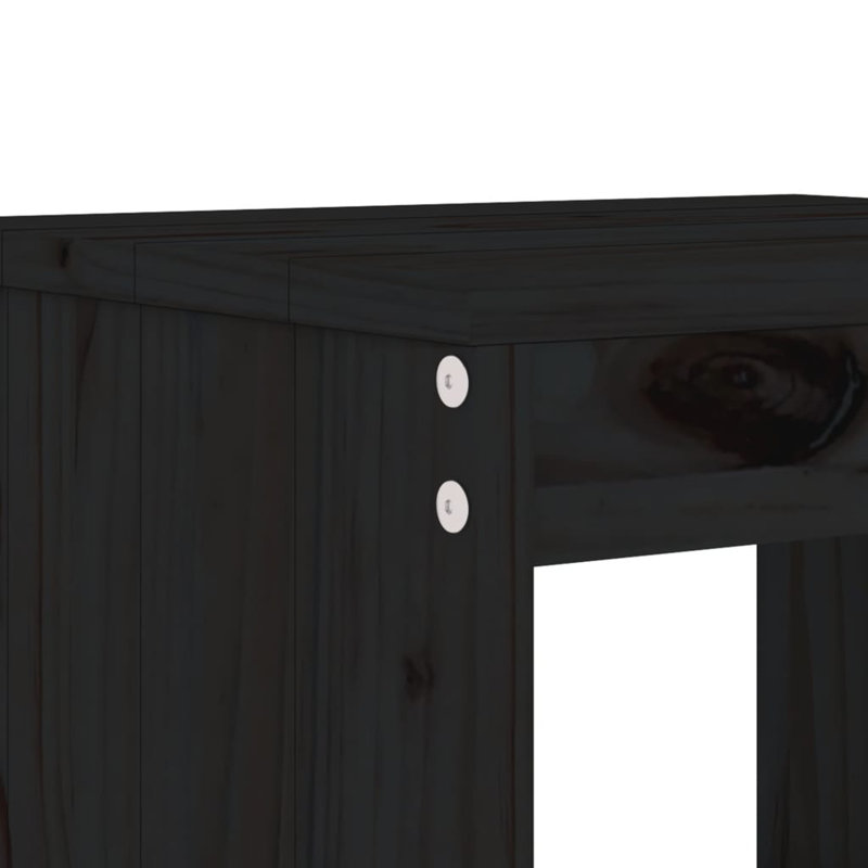 Niamora 17 Stories Bar Set with Wood Frame and Solid Wood Outer Material, Black