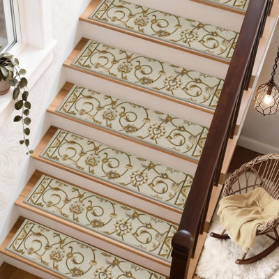 Stair-Treads-for-Wooden-Steps Washable Indoor Stair Treads Non Slip 8" X 30"