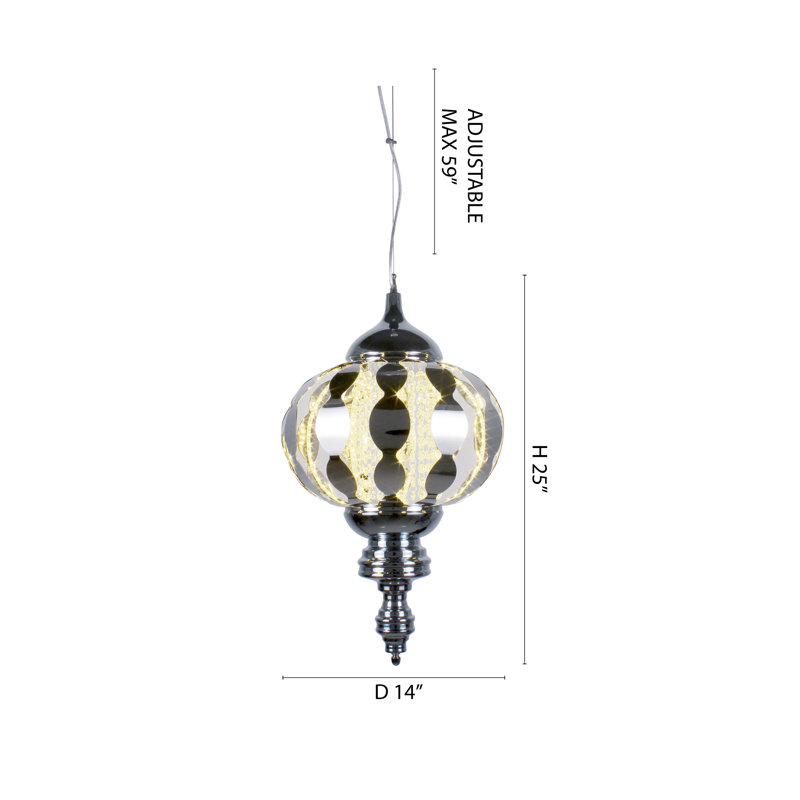 Luminaire suspendu en cristal 1 lumière Transitional
