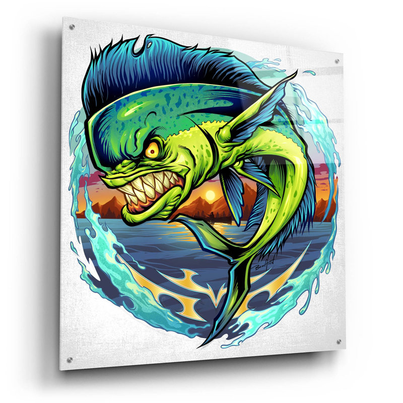 Angry Mahi-Mahi sur plastique / acrylique par Flyland Designs Print, H 36 po x l 36 po x P 0,2 po