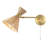 Acacio 25" 1-Light Mid-Century Vintage Rattan/Metal USB Charging Swing Arm LED Sconce with Pull Chain-82994913