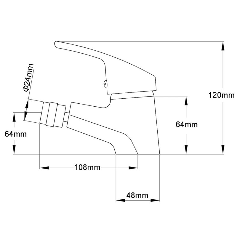 Single Handle Horizontal Spray Bidet Tap