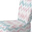 Chaise d'appoint géométrique pour enfants - Chaise d'appoint en velours rose doux à motifs zigzag-1792620009