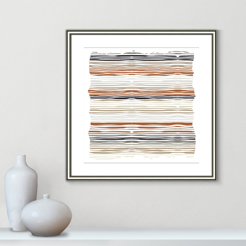 «Stripes Square Print» par Kimberly Allen, 24.75'' W x 24.75'' H, Matted Print, Argent classique