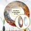 Cream Astrology Nebula Marble V - Abstract Shapes Large Round Mirror-97182641
