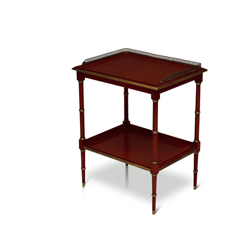 Table de bout avec rangement, Rouge corail