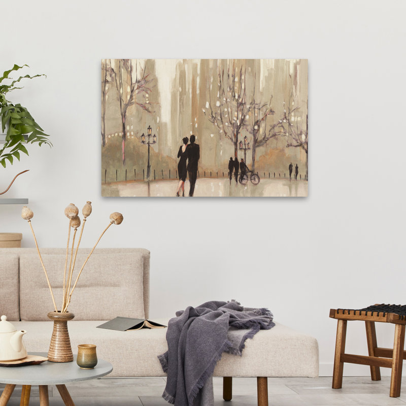 Contemporary and French An Evening Out Neutral Crop, H 36 po x l 24 po