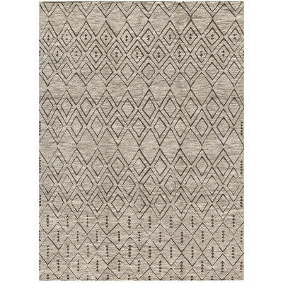 Tapis gris de haute qualité noué à la main