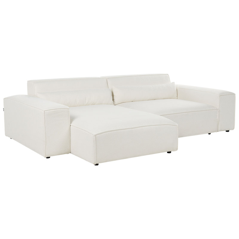 Boleslovas Sofa & Chaise, White, Right Hand Facing