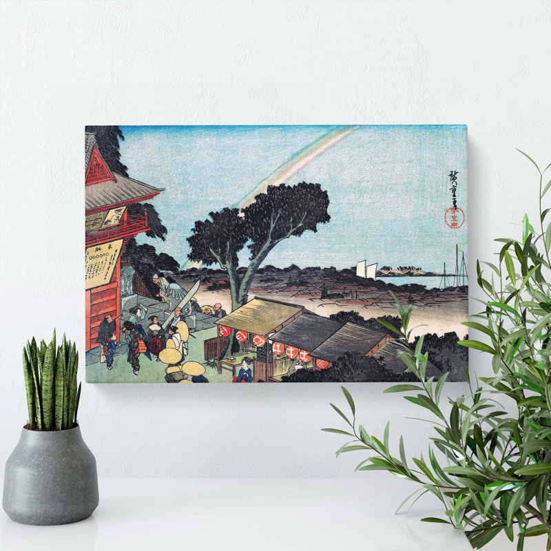 Shiba Atago Sanjo No Zu by Utagawa Hiroshige - Wrapped Canvas Painting, 40cm H x 60cm W x 3cm D