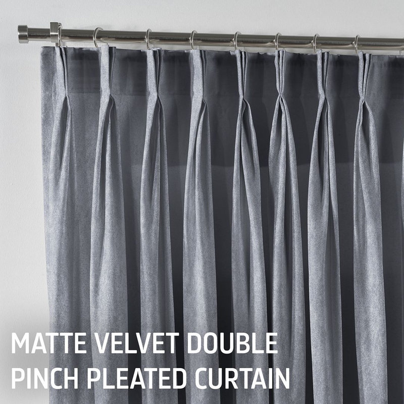 Room Darkening Single Curtain Panel, 190cm Width x 245cm Drop, Light Grey