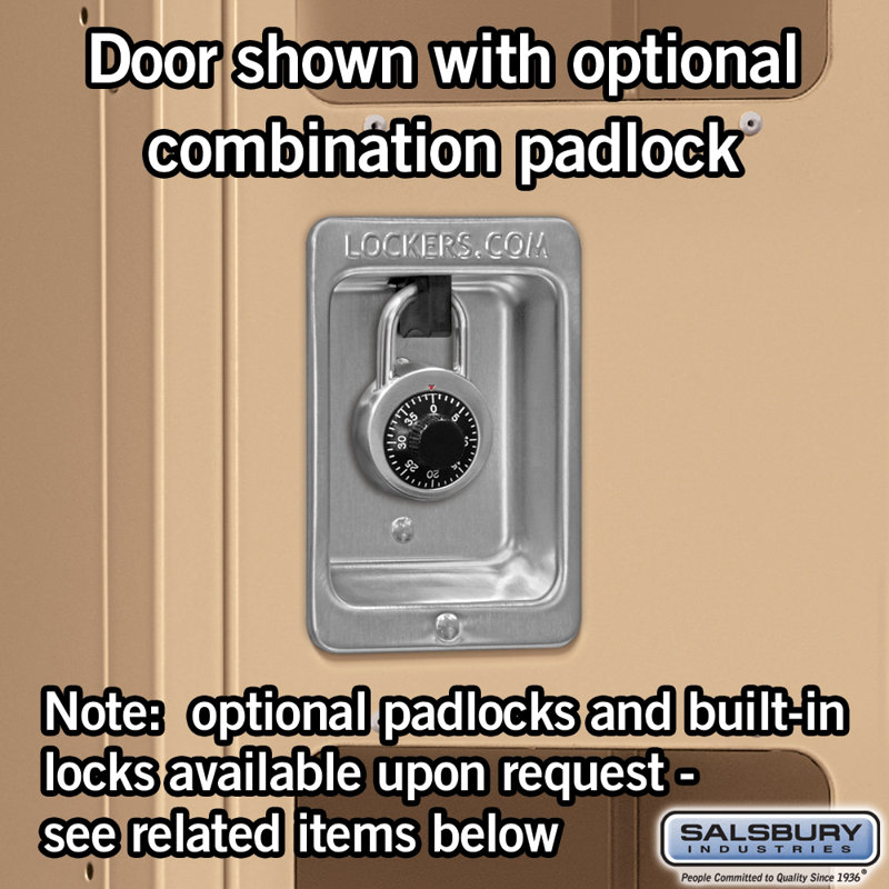 Tan Steel Double Tier 66" High Locker with Padlock