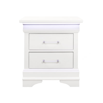 Table de chevet blanche Charlton avec DEL
