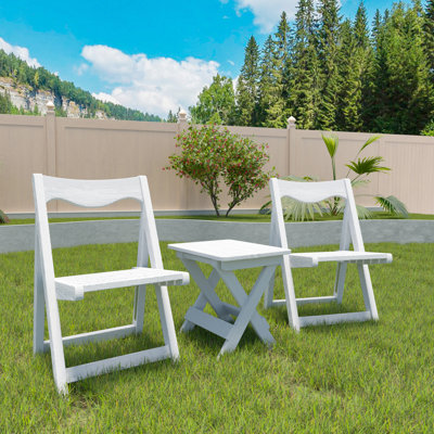 Table et chaise Hips, pliable, blanc pour l'intérieur et l'extérieur, 2 chaises pliantes