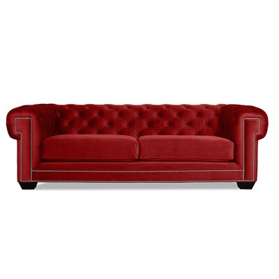 Gauna 90"" Velvet Rolled Arm Chesterfield Sofa -  Everly Quinn, 0F5F5C7E8101436785F3D9B748D75DB9